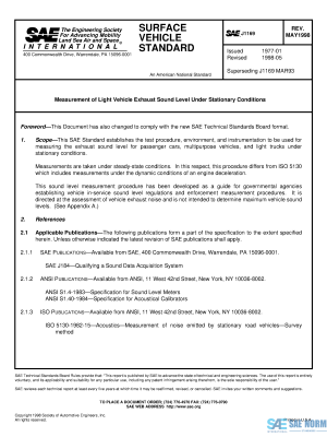 SAE J 1169 Series PDF