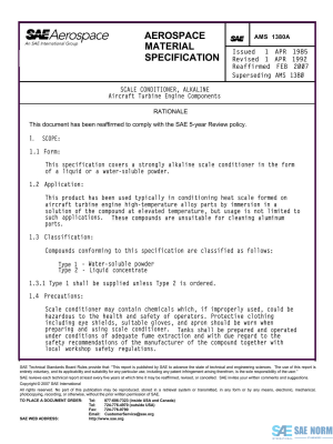 SAE AMS 1380 Series PDF
