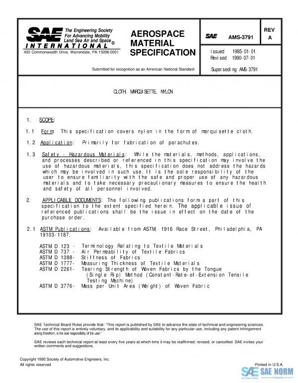 SAE AMS 3791 Series PDF