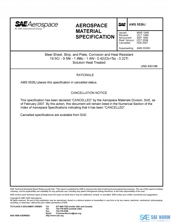 SAE AMS 5526 Series PDF