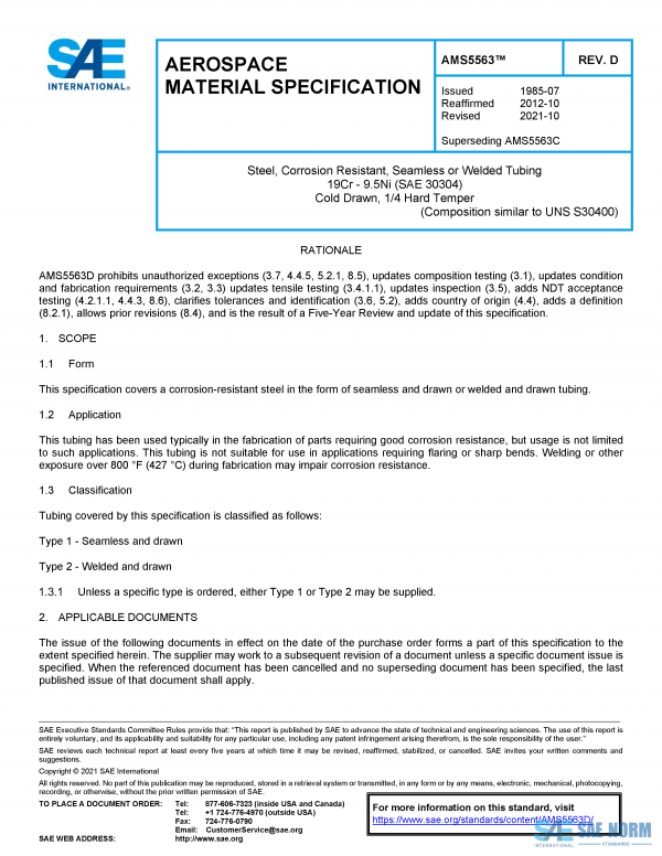 SAE AMS 5563 Series PDF
