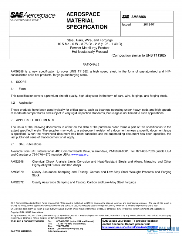 SAE AMS 6558 Series PDF