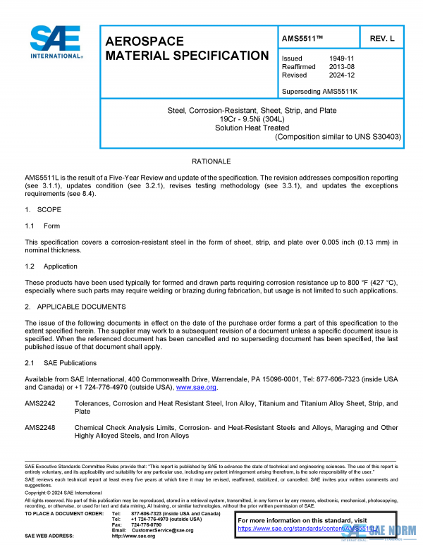 SAE AMS 5511 Series PDF
