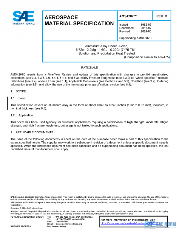 SAE AMS 4207 Series PDF