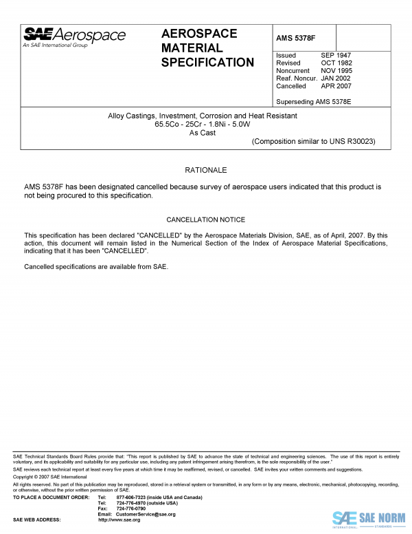 SAE AMS 5378 Series PDF