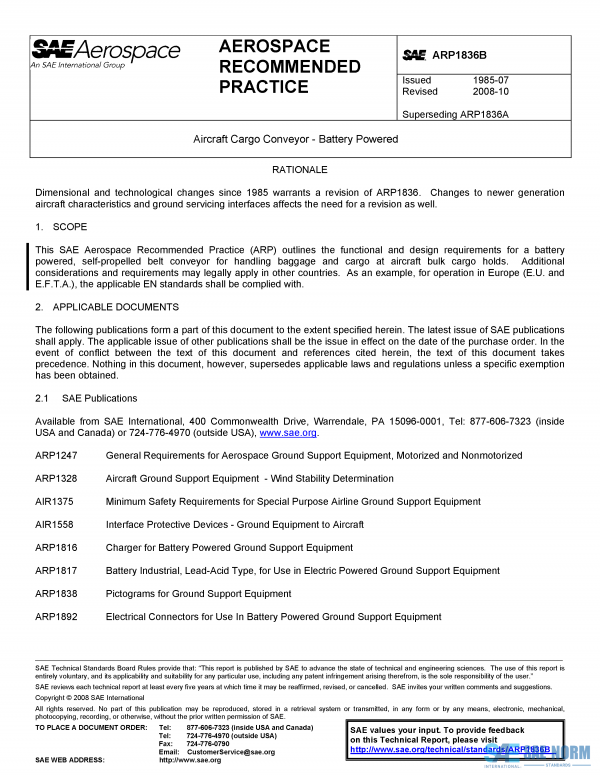 SAE ARP 1836 Series PDF