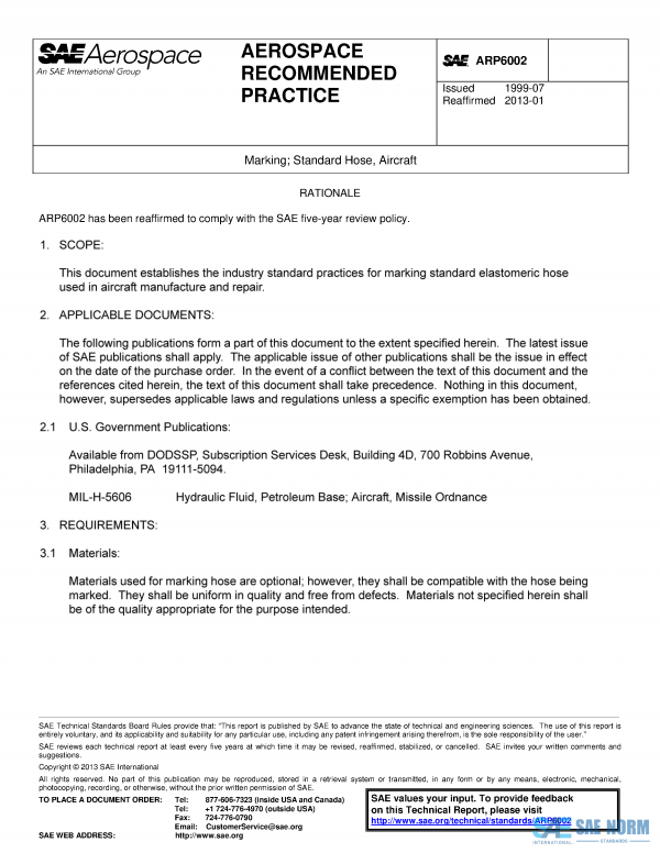 SAE ARP 6002 Series PDF