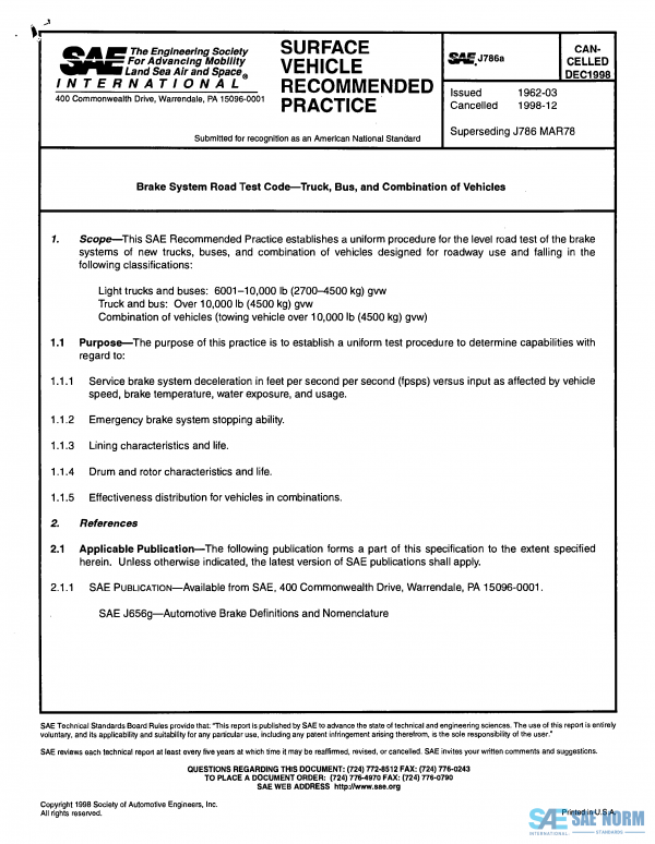 SAE J 786 Series PDF