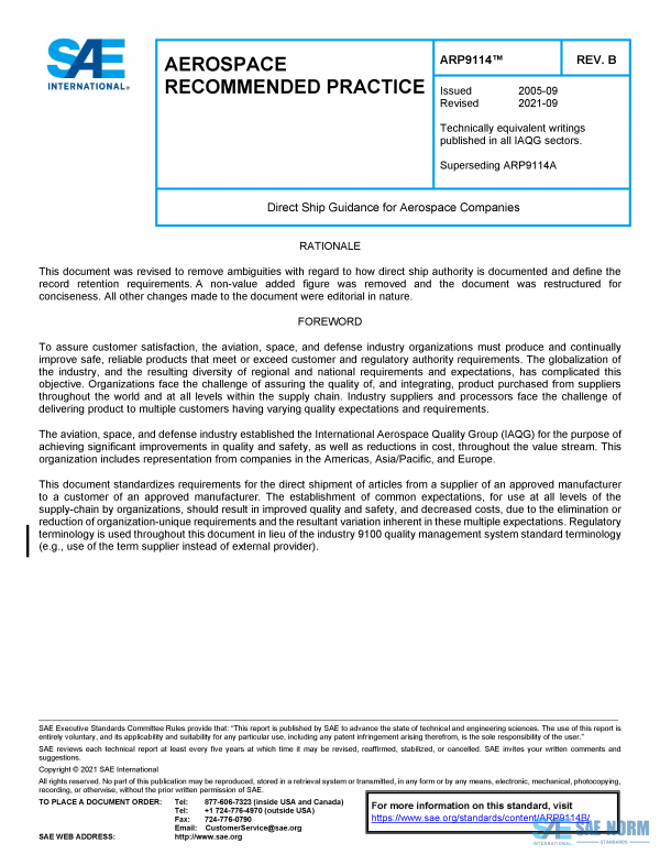 SAE ARP 9114 Series PDF
