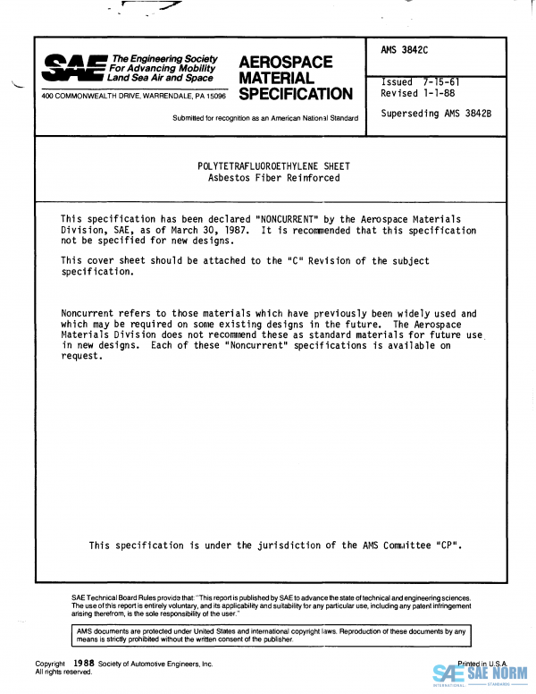 SAE AMS 3842 Series PDF