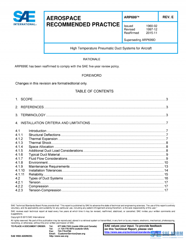 SAE ARP 699 Series PDF