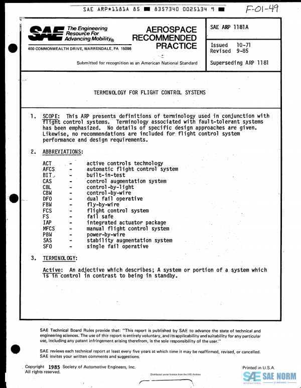 SAE ARP 1181 Series PDF