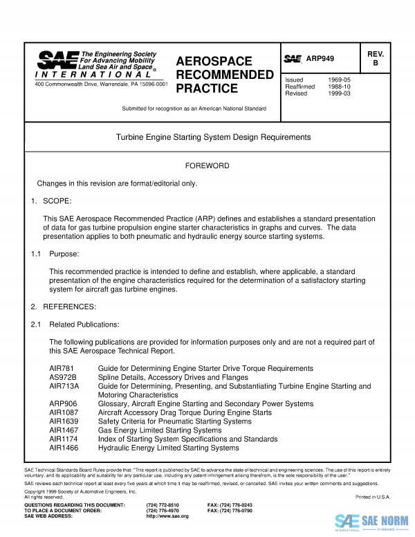 SAE ARP 949 Series PDF