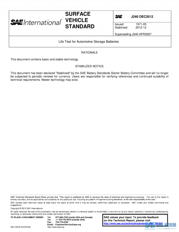 SAE J 240 Series PDF