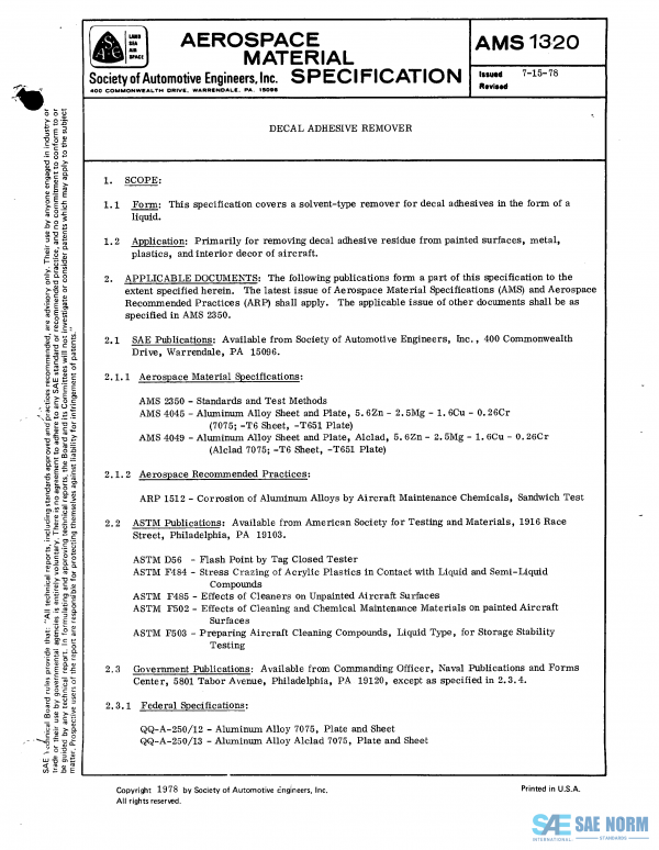 SAE AMS 1320 Series PDF