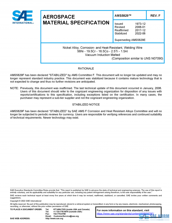 SAE AMS 5829 Series PDF