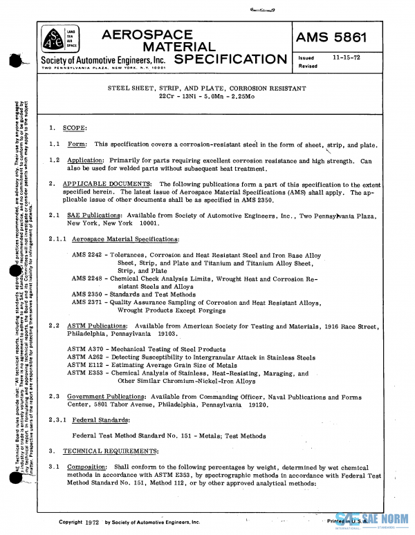 SAE AMS 5861 Series PDF