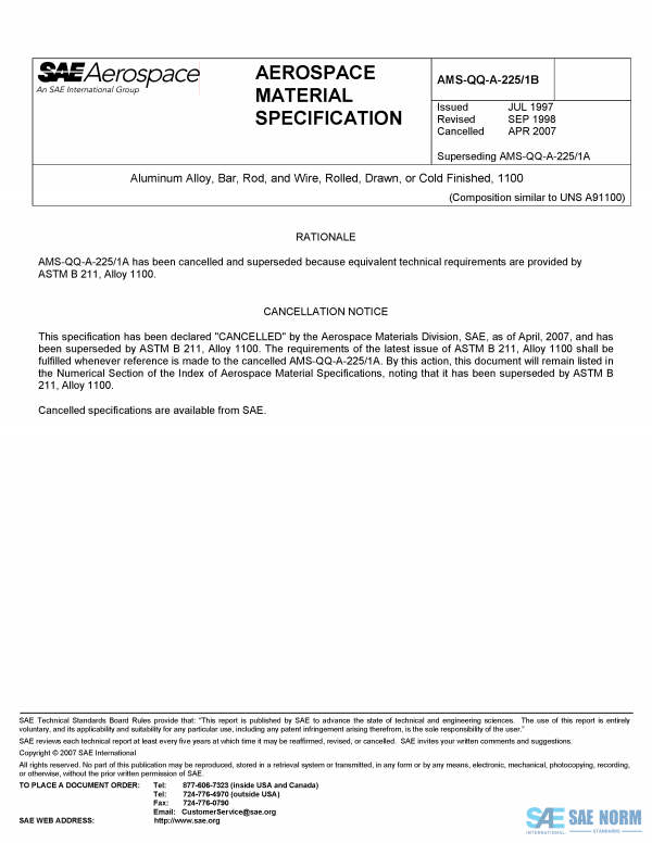 SAE AMSQQA 225/1 Series PDF