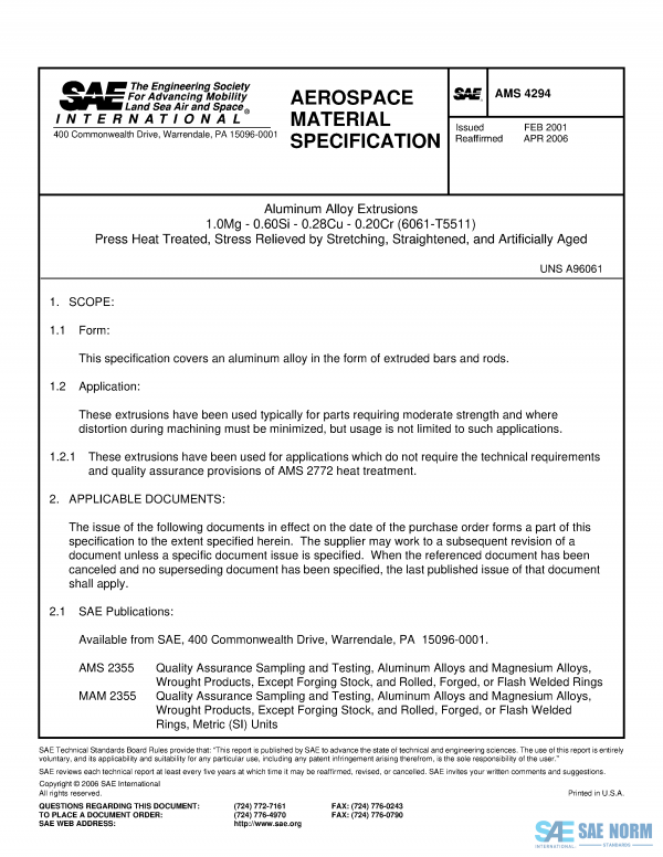 SAE AMS 4294 Series PDF