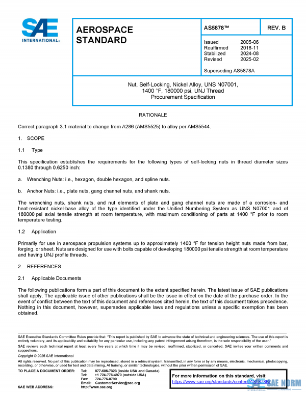 SAE AS 5878 Series PDF