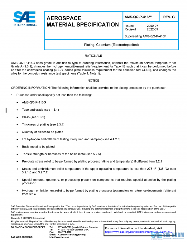 SAE AMSQQP 416 Series PDF