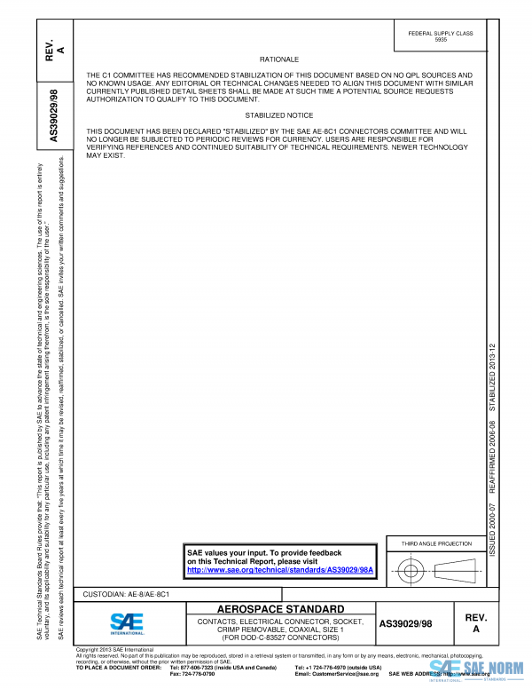 SAE AS 39029/98 Series PDF