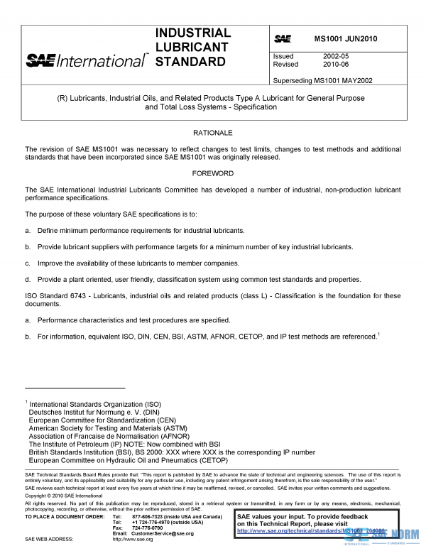 SAE MS 1001 Series PDF