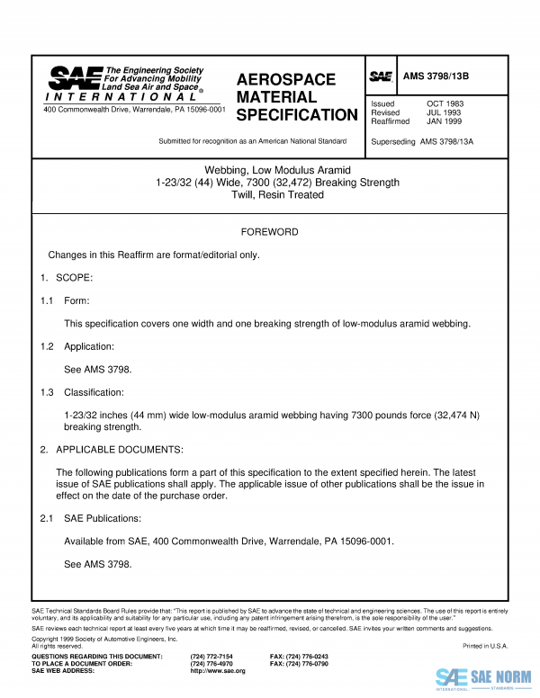 SAE AMS 3798/13 Series PDF