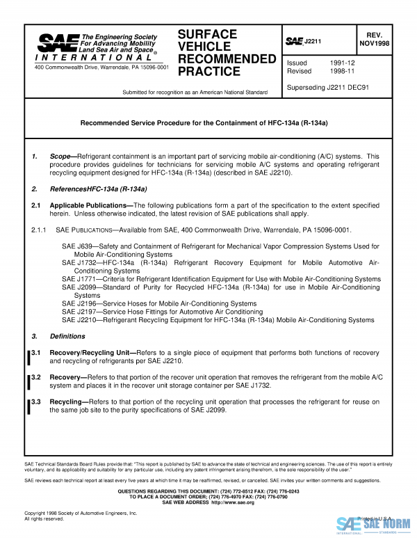 SAE J 2211 Series PDF