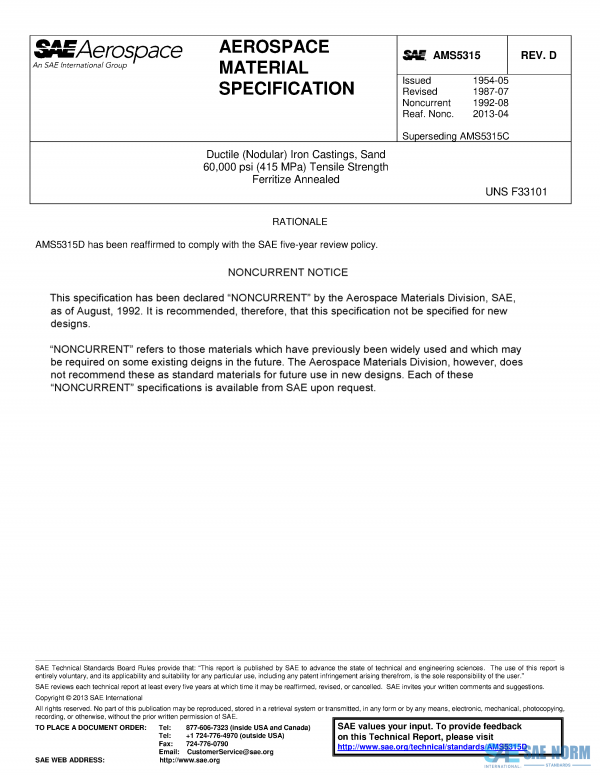 SAE AMS 5315 Series PDF