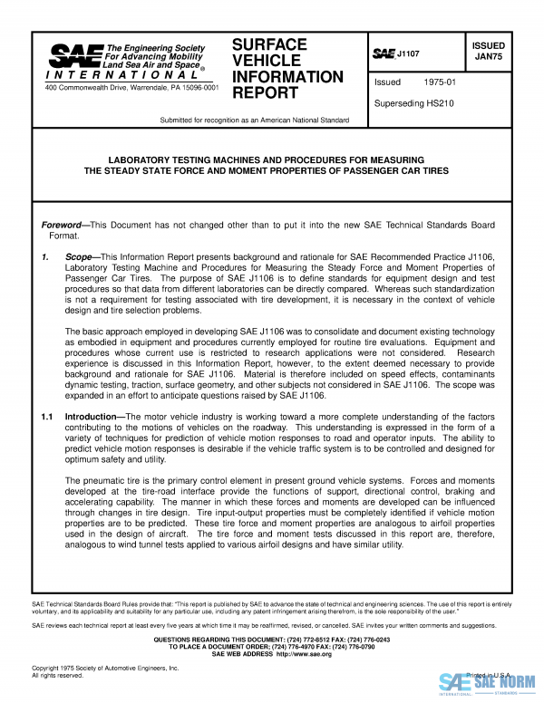 SAE J 1107 Series PDF