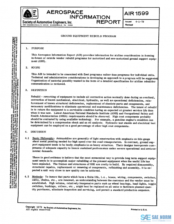 SAE AIR 1599 Series PDF