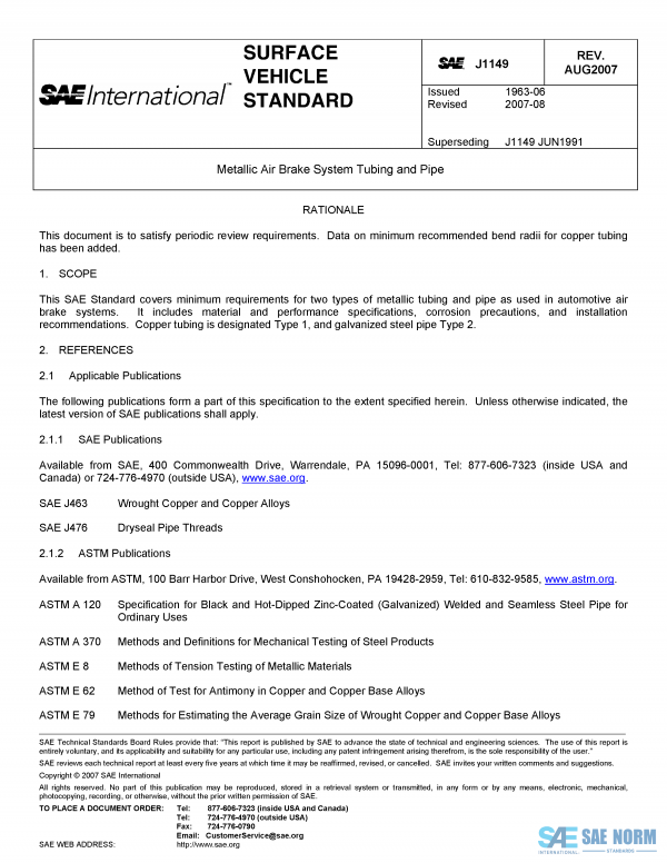 SAE J 1149 Series PDF
