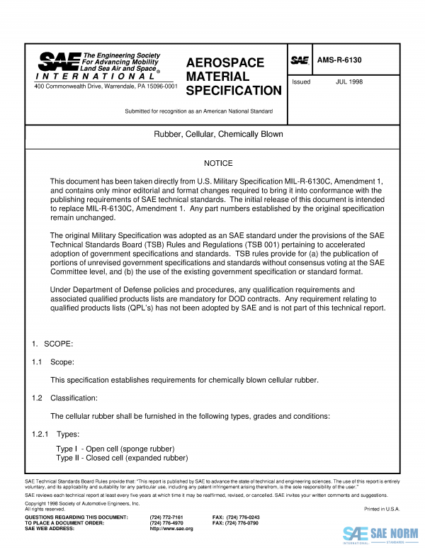 SAE AMSR 6130 Series PDF