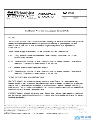 SAE AS 9133 Series PDF