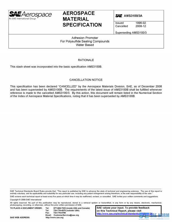 SAE AMS 3100/3 Series PDF