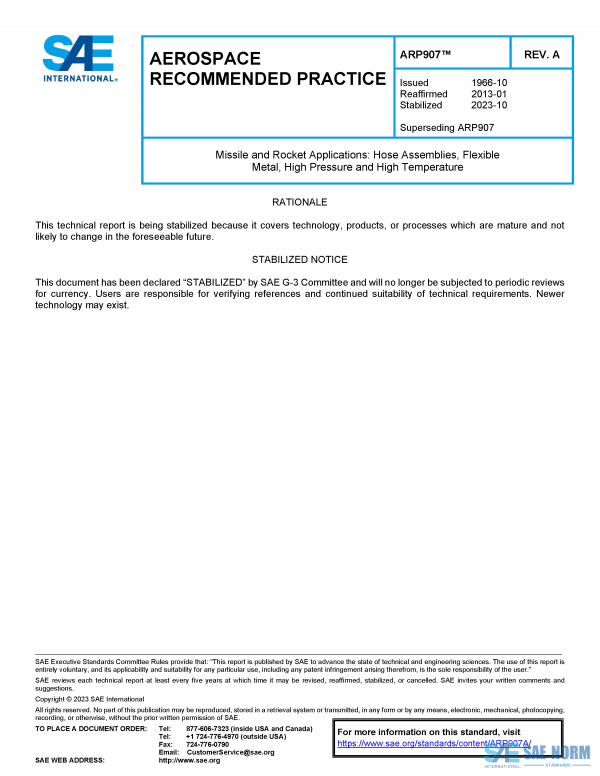 SAE ARP 907 Series PDF