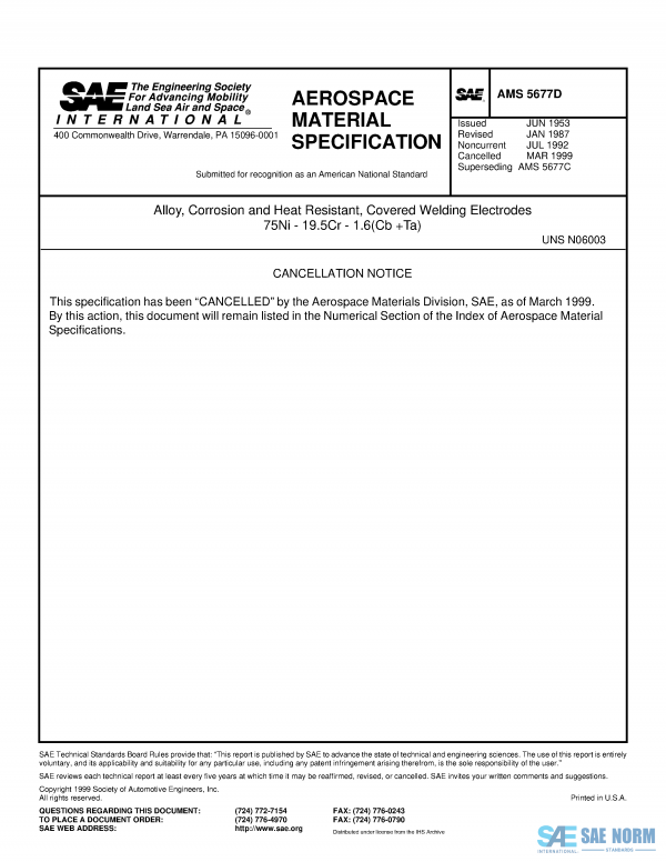 SAE AMS 5677 Series PDF