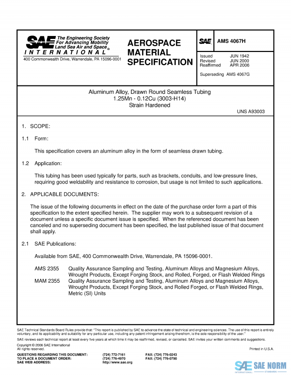 SAE AMS 4067 Series PDF