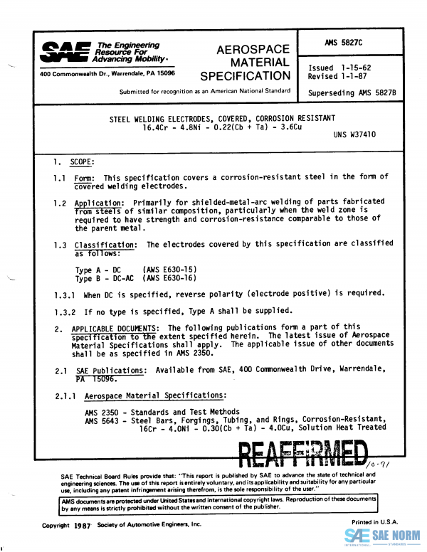 SAE AMS 5827 Series PDF