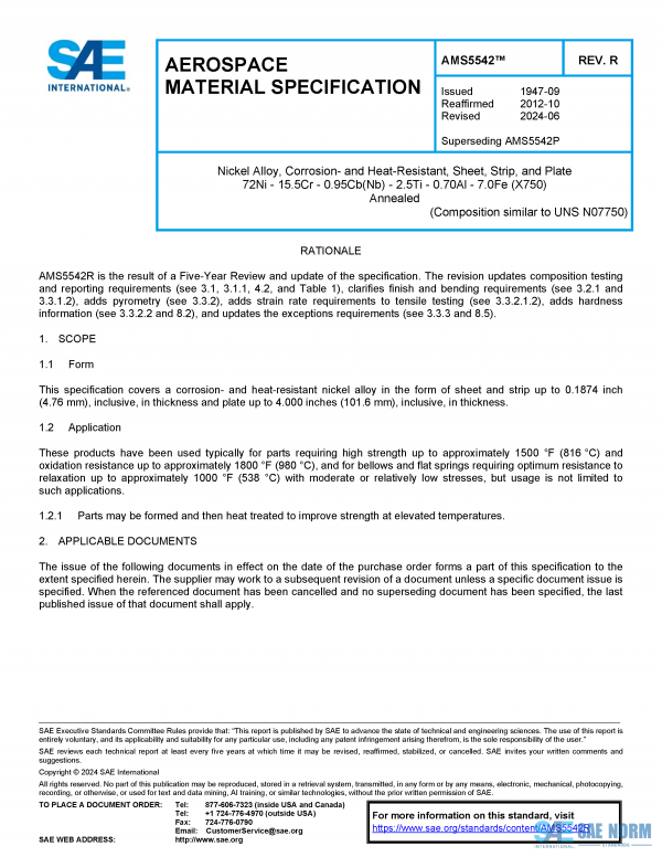 SAE AMS 5542 Series PDF