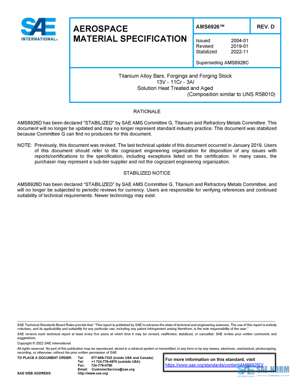 SAE AMS 6926 Series PDF