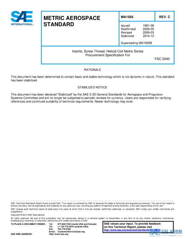 SAE MA 1565 Series PDF