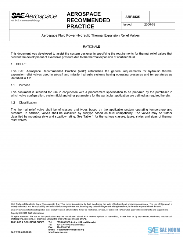 SAE ARP 4835 Series PDF