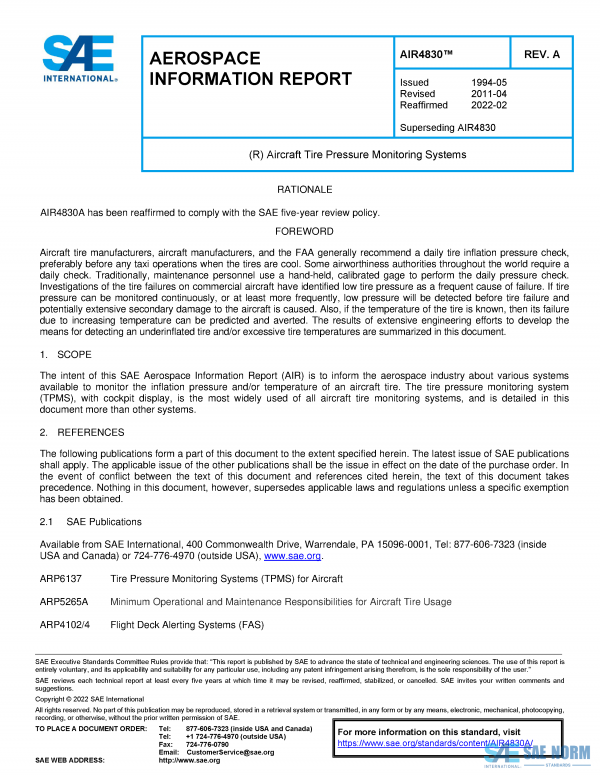 SAE AIR 4830 Series PDF
