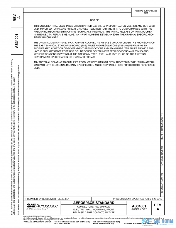 SAE AS 34001 Series PDF