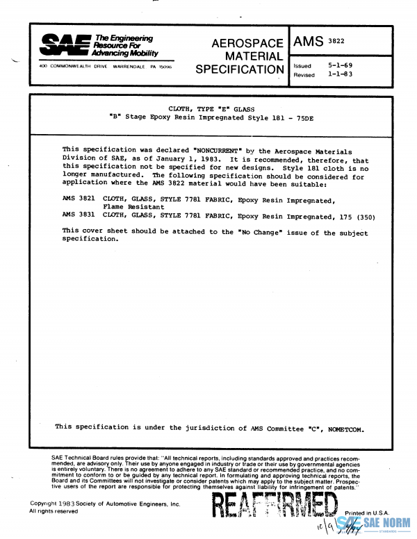 SAE AMS 3822 Series PDF