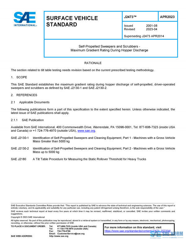 SAE J 2473 Series PDF