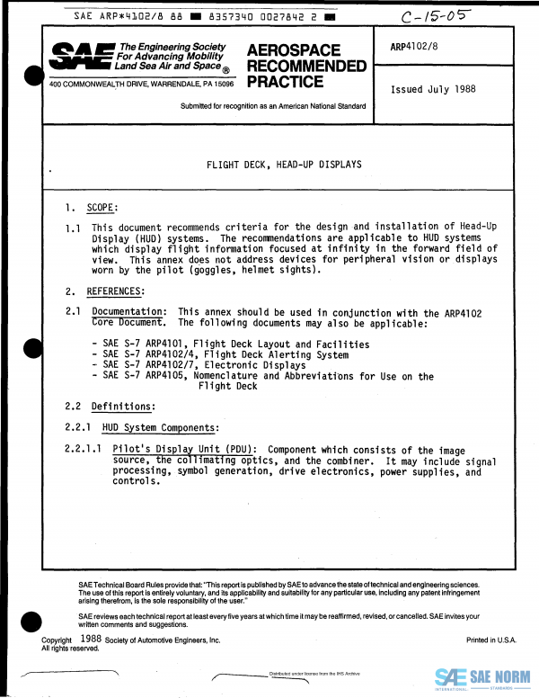 SAE ARP 4102/8 Series PDF