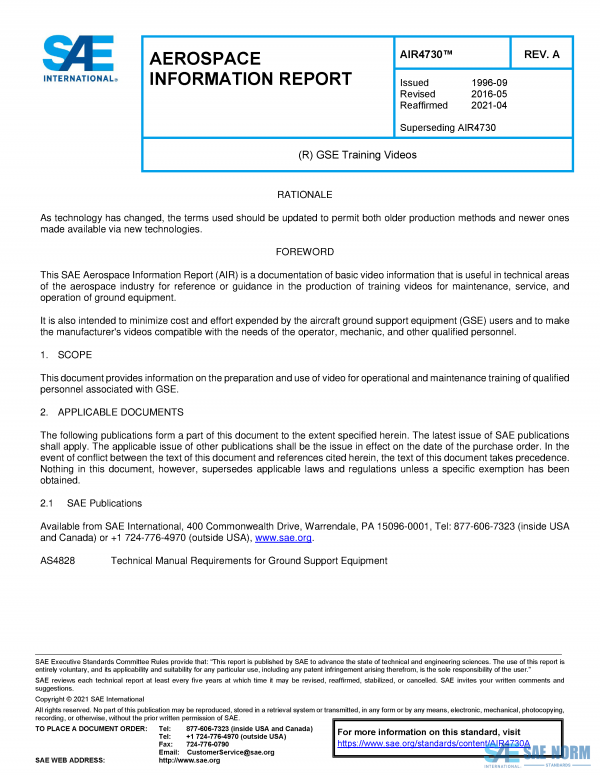 SAE AIR 4730 Series PDF